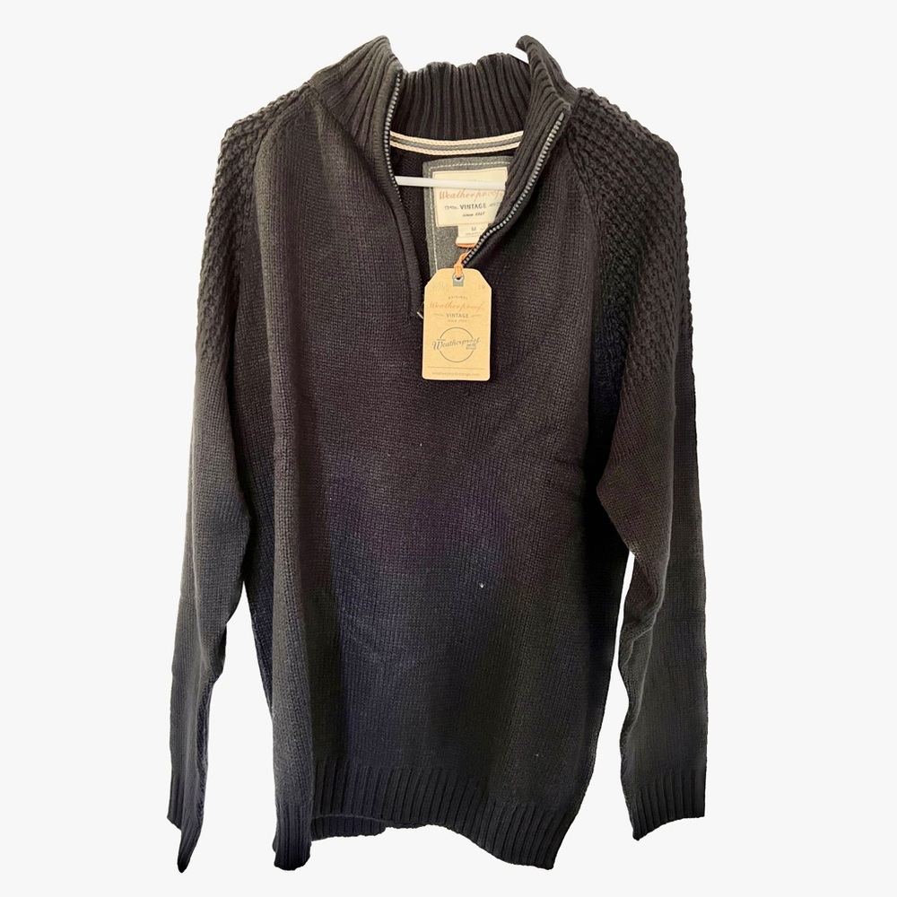 Weatherproof Vintage Men’s Quarter Zip Navy Sweater